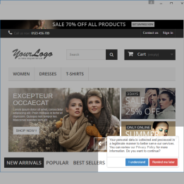 Prestashop EU Cookie Law Notification Box - MEG Venture