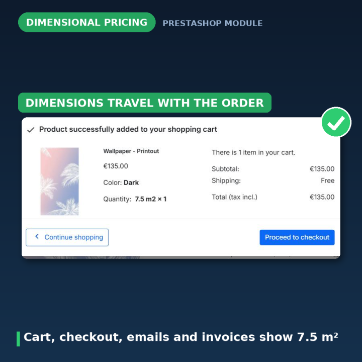 Module PrestaShop Prix par Surface, Volume, Longueur et Poids