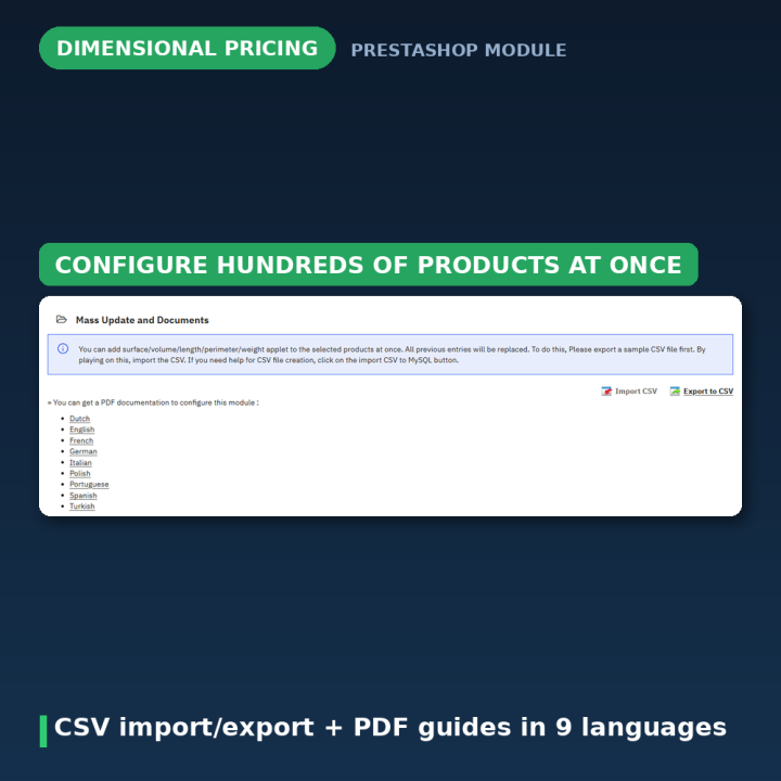 PrestaShop module: prijs per m², volume, lengte & gewicht