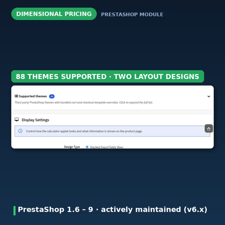 Module PrestaShop Prix par Surface, Volume, Longueur et Poids