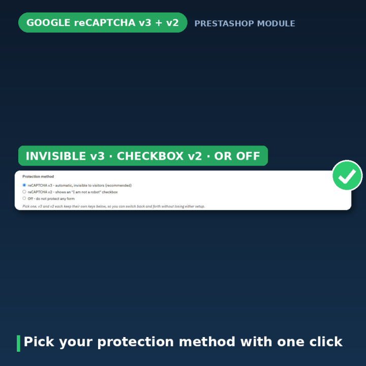 Módulo Google reCAPTCHA v3 PrestaShop - Protección Antibots