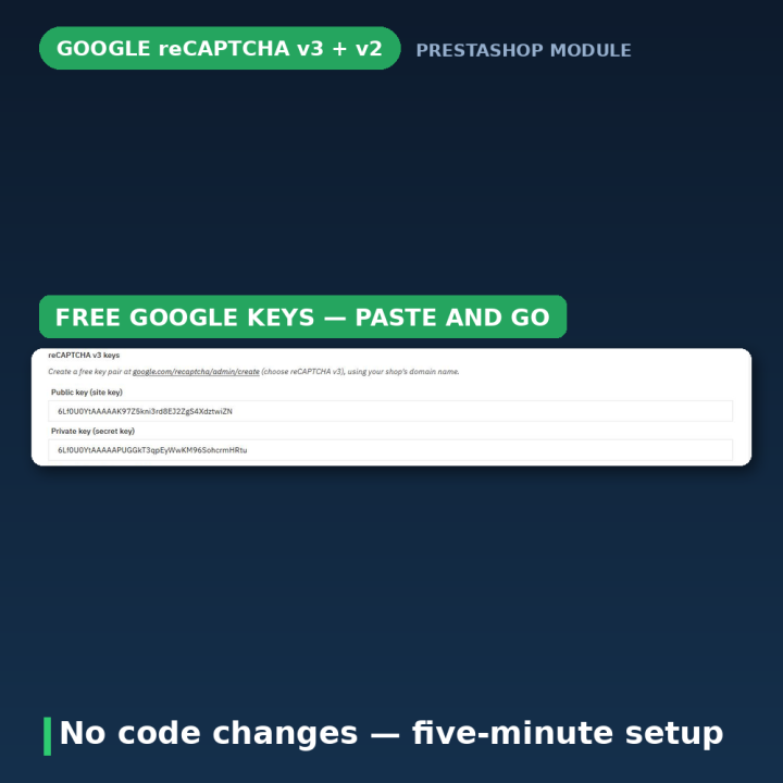 Moduł Google reCAPTCHA v3 PrestaShop - Ochrona przed botami