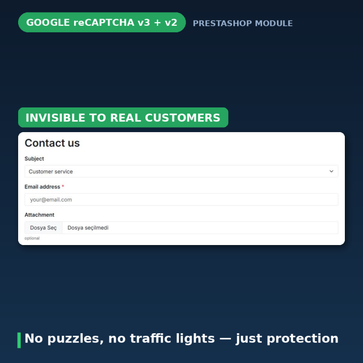Módulo Google reCAPTCHA v3 PrestaShop - Protección Antibots