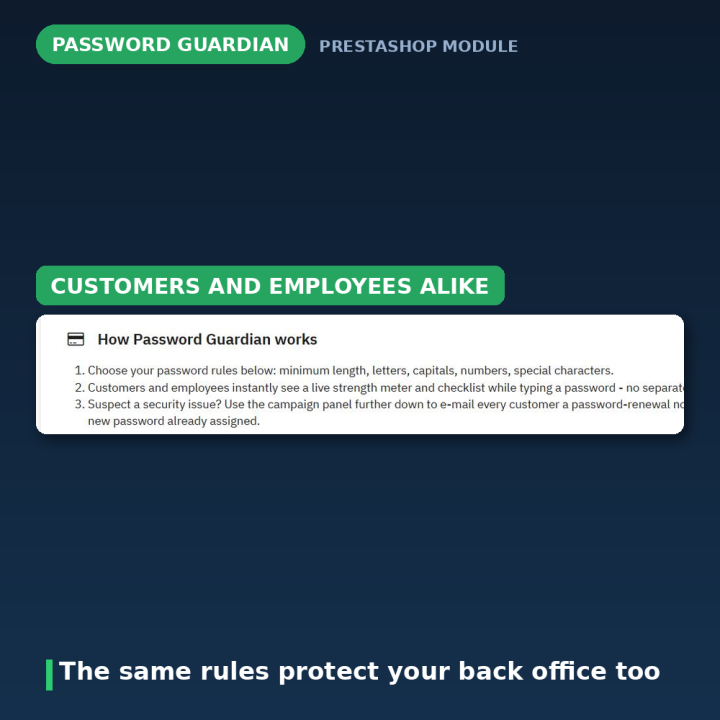 PrestaShop Strong Password Module - Strength Meter & Rules