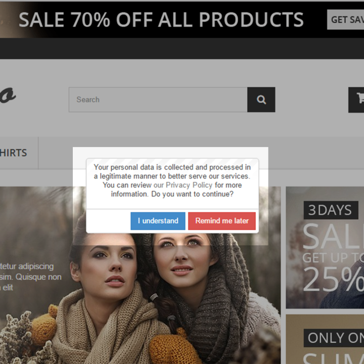 Prestashop EU Cookie Law Notification Box