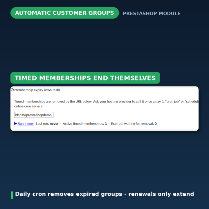 Groupes clients automatiques PrestaShop - Module adhésions