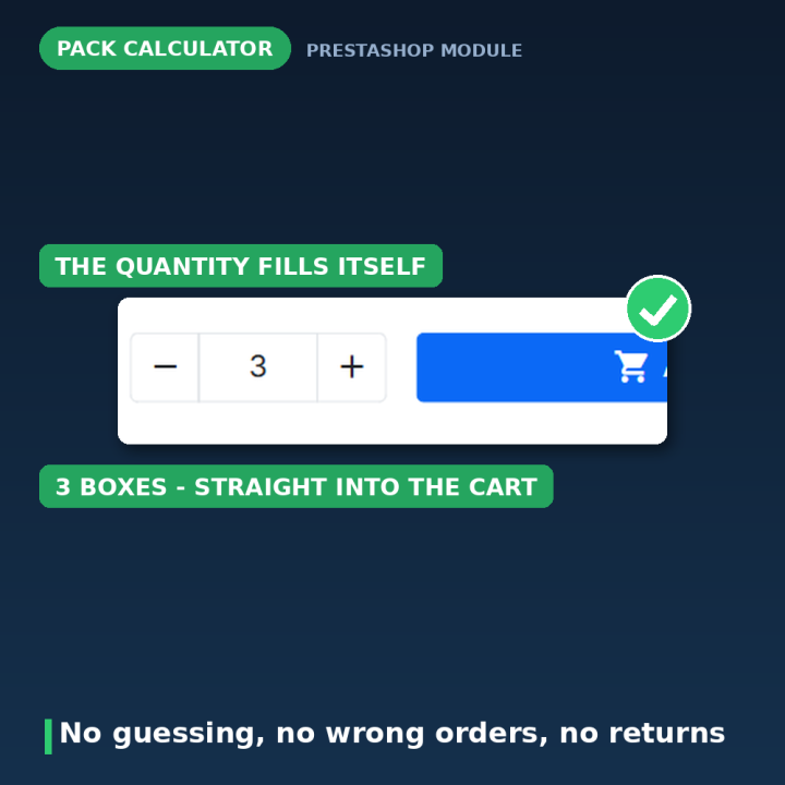 Módulo Calculadora de Embalagens PrestaShop - Caixas e Paletes