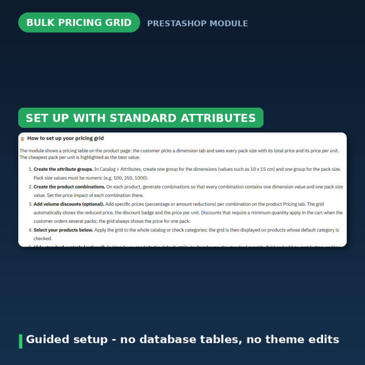 PrestaShop Bulk Pricing Grid - Volume Discount Table Module