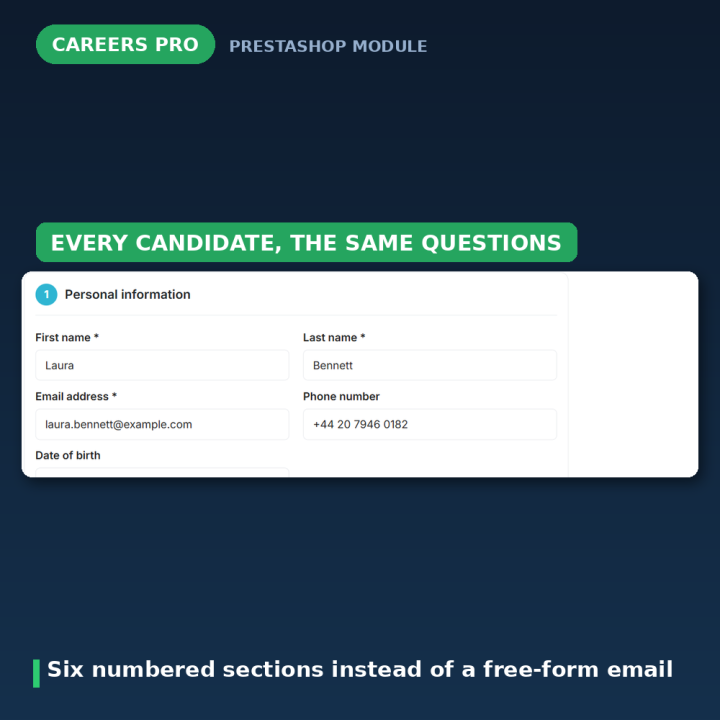 Module Carrières PrestaShop - Offres d'emploi & candidatures