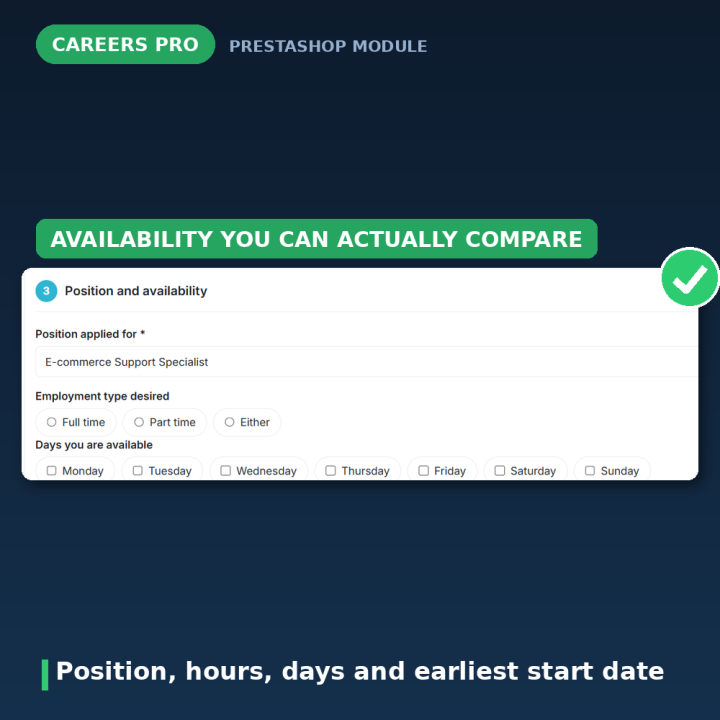 PrestaShop Kariyer Modülü - İş İlanları ve Başvurular