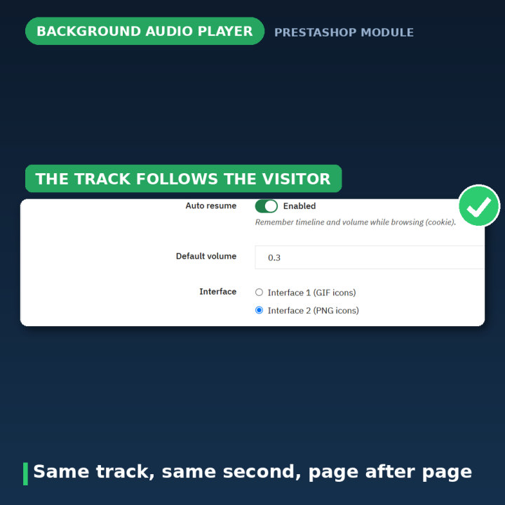 PrestaShop Background Music Module - HTML5 Audio Player