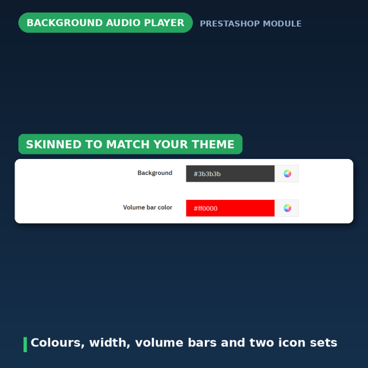 PrestaShop Hintergrundmusik Modul - HTML5 Audio Player