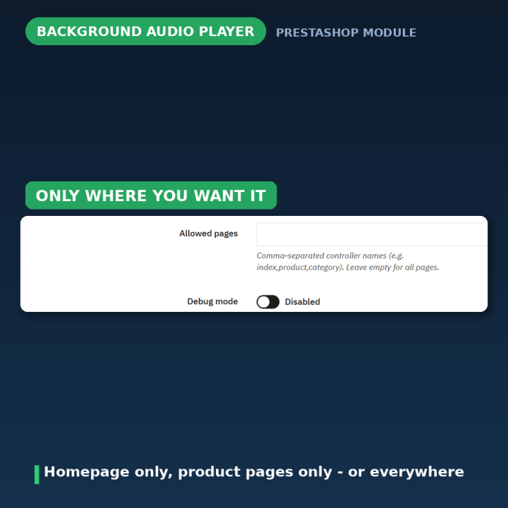 PrestaShop Background Music Module - HTML5 Audio Player
