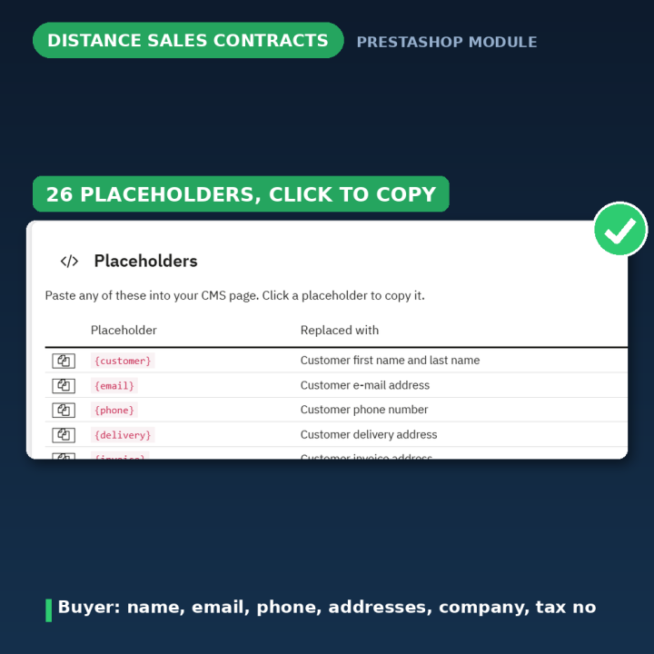 PrestaShop Contratto di Vendita a Distanza - Pagine CMS