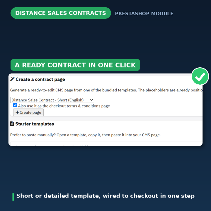 PrestaShop Distance Sales Contract - Dynamic CMS Pages