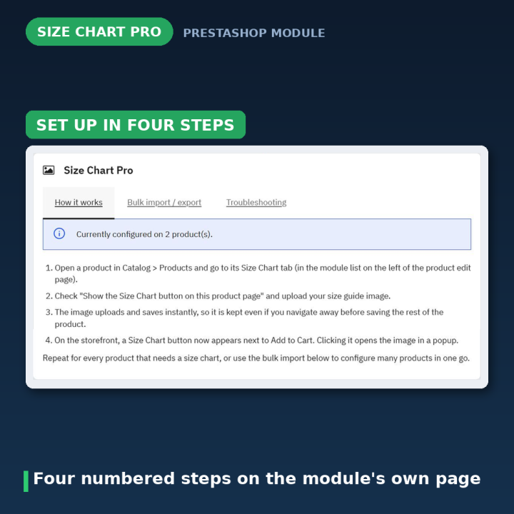 Módulo Tabela de Tamanhos PrestaShop - Guia em Popup