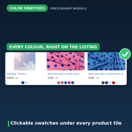 PrestaShop Kleurstalen in Categorie- en Productlijsten