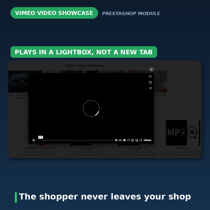 PrestaShop Vimeo Slider - Lightbox'lı Video Vitrini