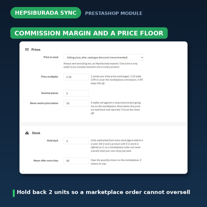 Module Hepsiburada PrestaShop - Sync stock et prix