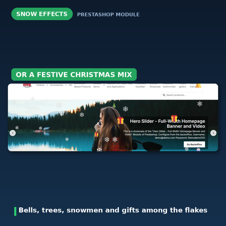 Effetto neve PrestaShop - Nevicata natalizia in puro CSS