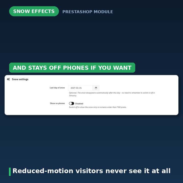 PrestaShop Effet de neige - Chute de neige de Noël en CSS