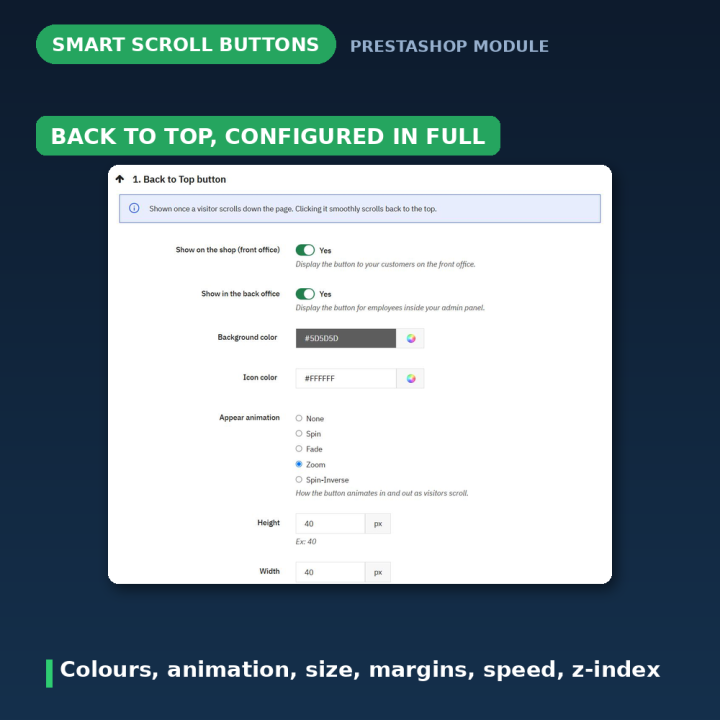 PrestaShop przycisk Wróć do góry - Smart Scroll Buttons