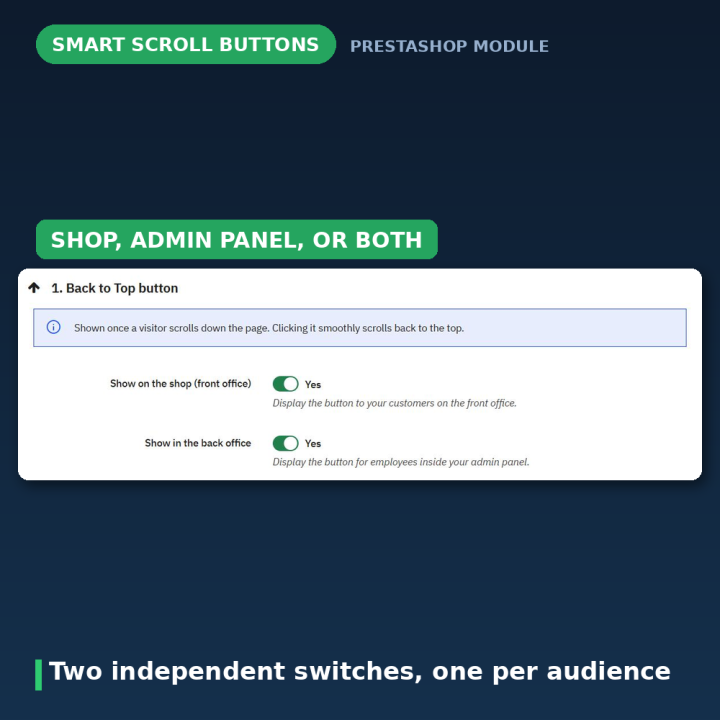 Botão Voltar ao Topo PrestaShop - Smart Scroll Buttons