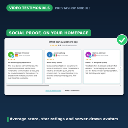 PrestaShop Video Testimonials - Customer Reviews Slider
