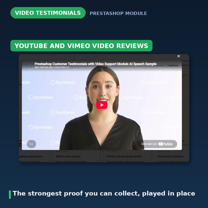 PrestaShop Témoignages Vidéo - Carrousel d'avis clients
