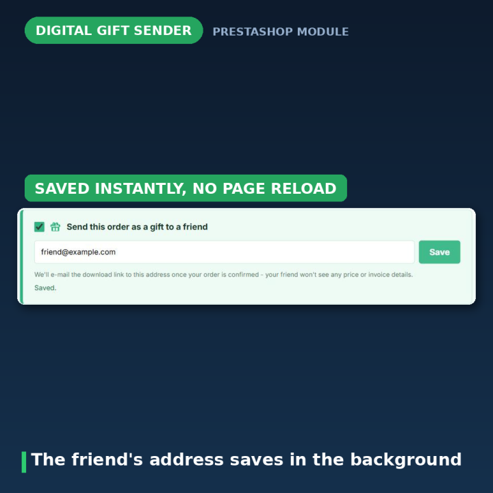 Digitale cadeauverzender voor PrestaShop - virtuele producten