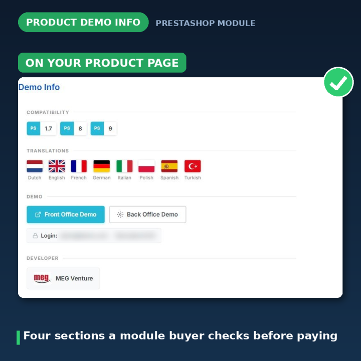PrestaShop Demo-Infos: Kompatibilität und Demo-Links