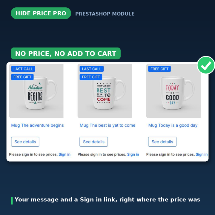 PrestaShop Prijzen Verbergen - Log In om Prijs te Zien B2B