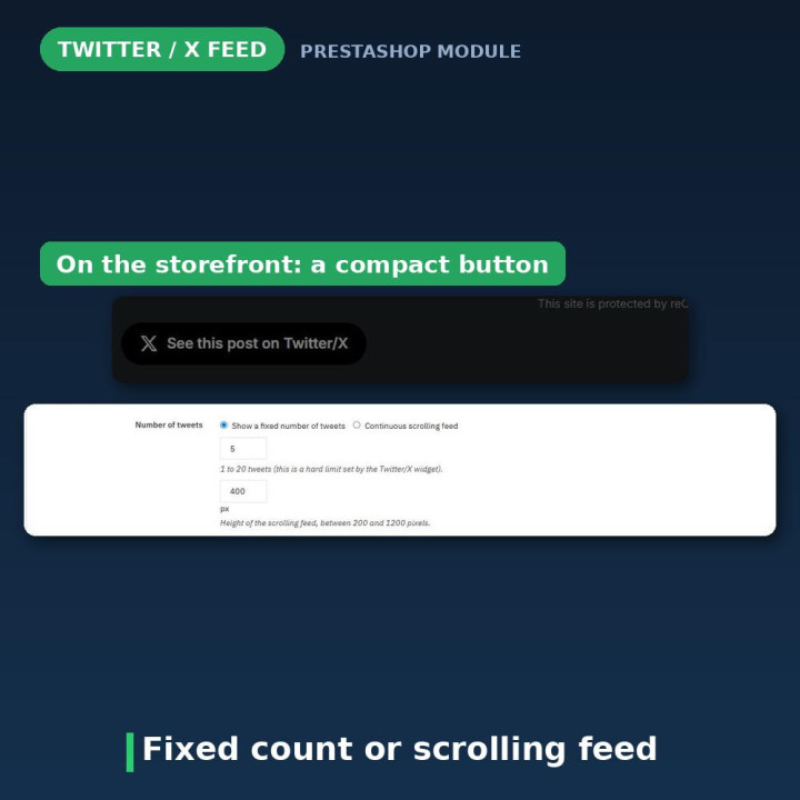 PrestaShop Twitter und X Feed Widget - ohne API-Schlüssel