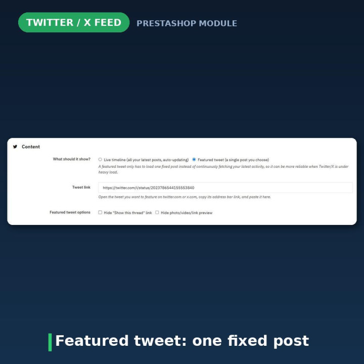 PrestaShop Twitter und X Feed Widget - ohne API-Schlüssel
