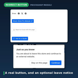 Bouton de redirection produit PrestaShop - Liens externes