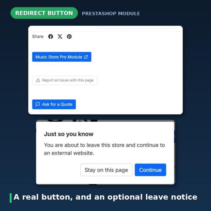 Pulsante Reindirizzamento Prodotto PrestaShop - Link Esterni