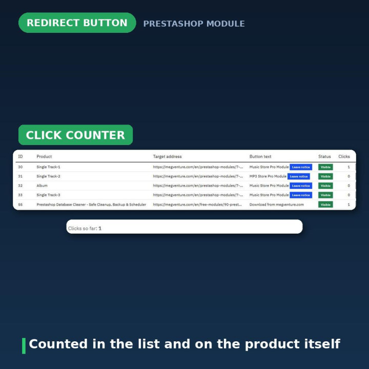Pulsante Reindirizzamento Prodotto PrestaShop - Link Esterni
