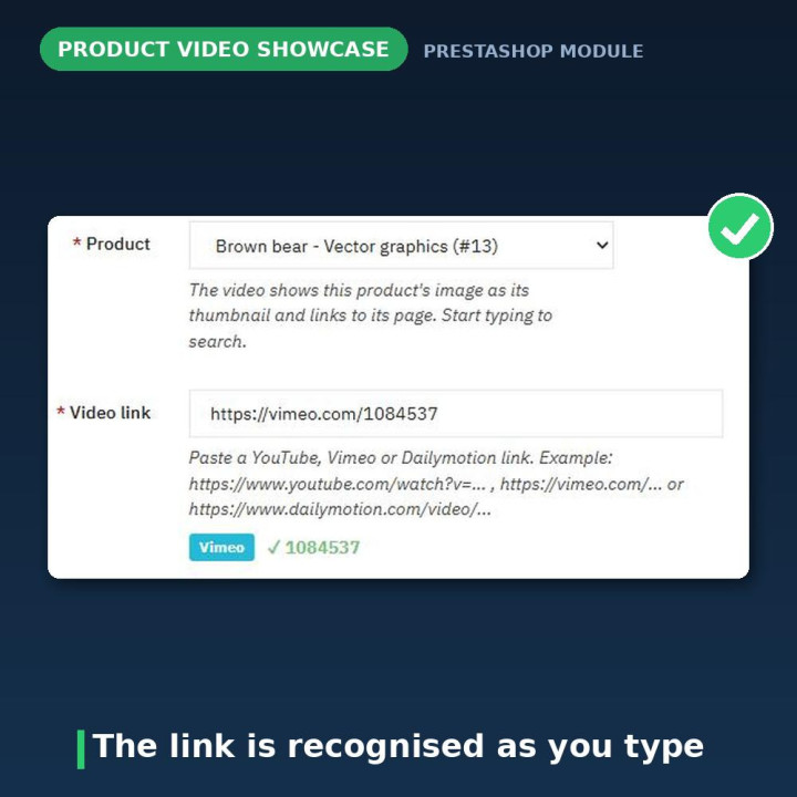 Slider vidéo produit PrestaShop - YouTube, Vimeo, lightbox