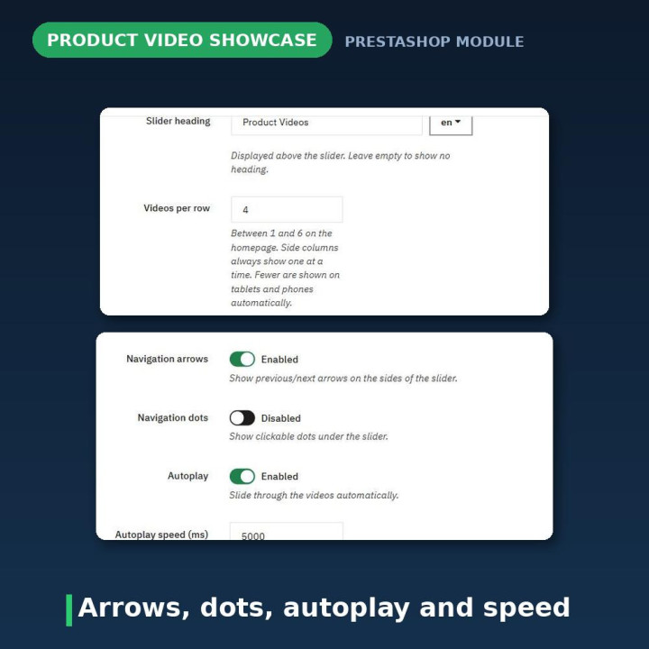Slider vidéo produit PrestaShop - YouTube, Vimeo, lightbox