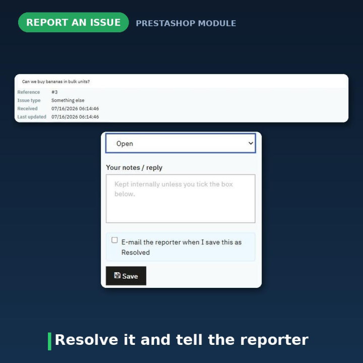 PrestaShop Problem melden - Feedback-Button für Produktseiten