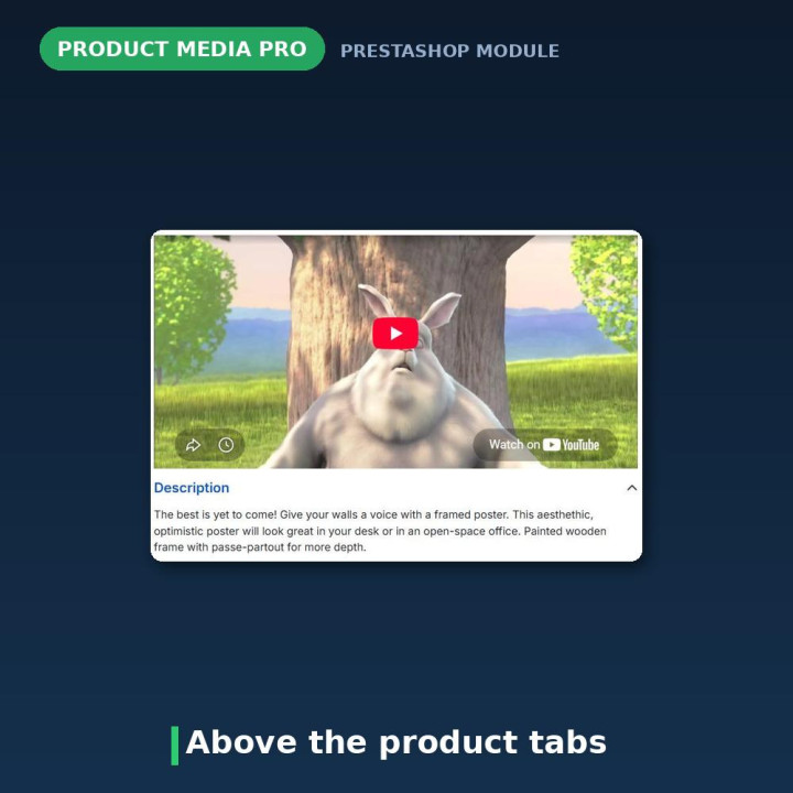 PrestaShop Ürün Medyası - Ürün Sayfasına Video, Harita, Ses