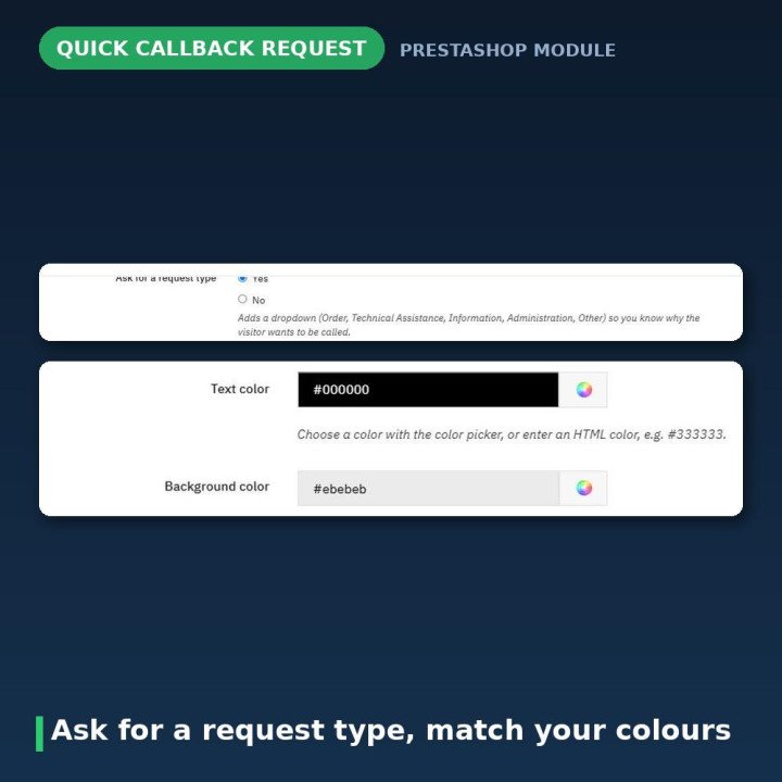 Botão de chamada e formulário para PrestaShop - sem CAPTCHA