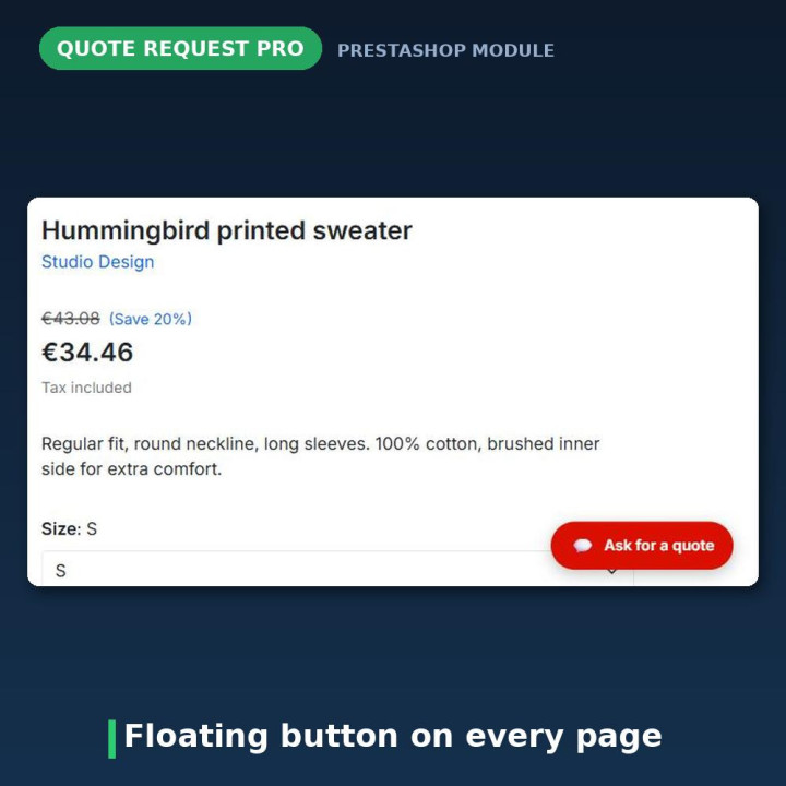 Quote Request Form for PrestaShop - Ask For a Custom Price