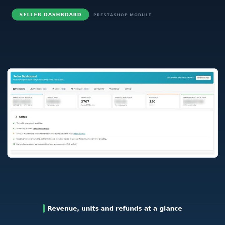 Tableau de bord vendeur PrestaShop Addons - Gratuit
