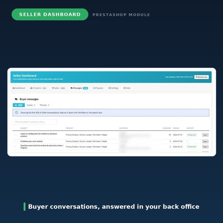 Tableau de bord vendeur PrestaShop Addons - Gratuit
