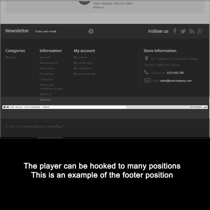 Prestashop Audio Player Pro with Autoresume Module - MEG Venture
