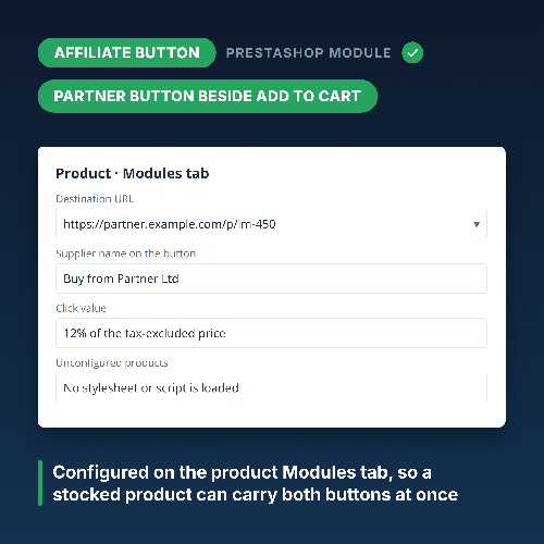 PrestaShop Satis Ortakligi Butonu ve Tiklama Takibi