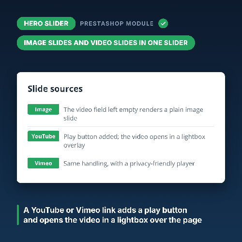 PrestaShop Hero Slider - Full Width Banner and Video