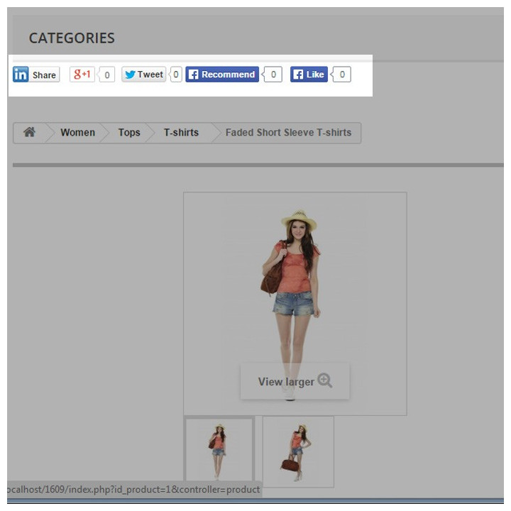 Prestashop Social Buttons