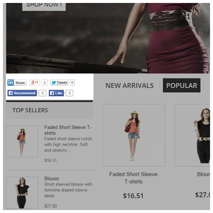 Prestashop Social Buttons